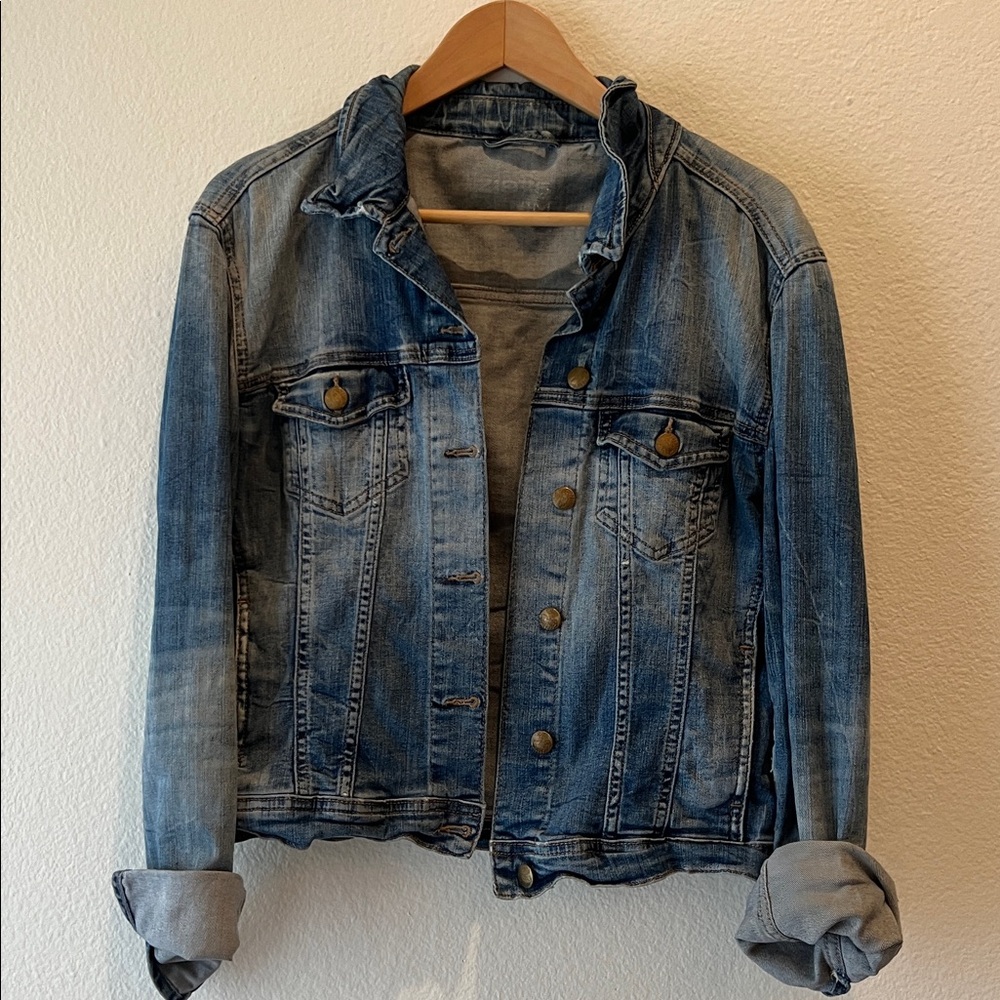 ZARA distressed denim jacket